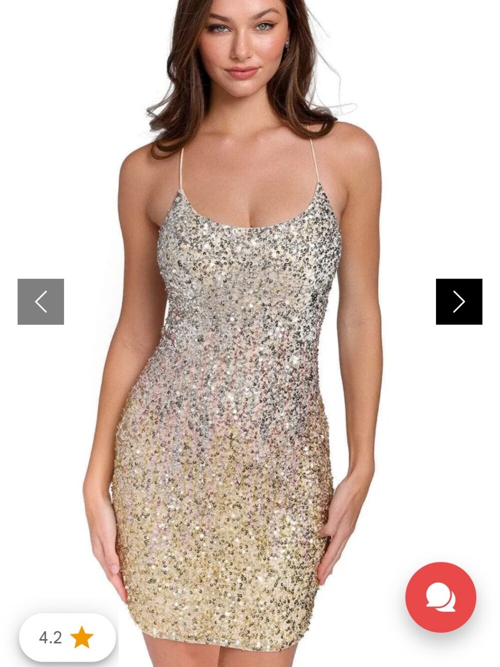 Primavera Couture Iridescent Sequin Mini Dress in Silver